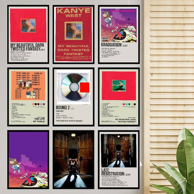Kanye West Vintage Poster Retro Hip Hop Wandkunst für dein Zuhause - Bild 1