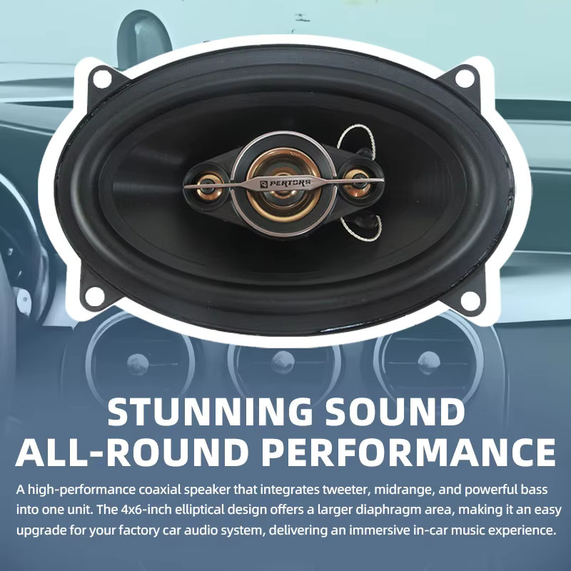 Q-PERTORS 2er Set Auto Koaxial Lautsprecher 500 W HiFi Full Range Stereo Lautsprecher in Schwarz, 4x6 Zoll - Bild 3