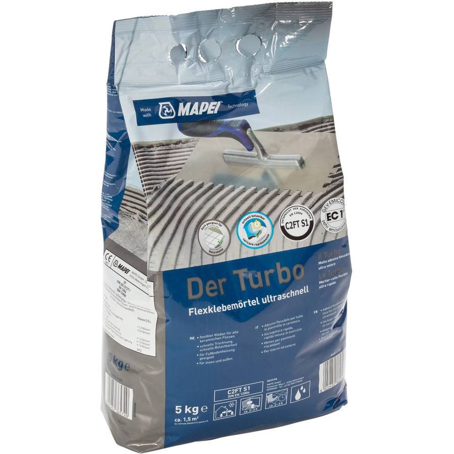 Mapei Turbo Flexmörtel schnell C2FT S1 in Grau, 5 kg - Bild 2