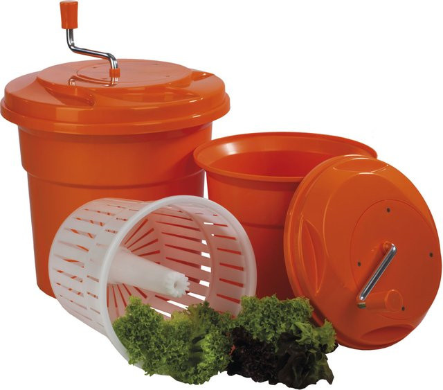 Schneider Salatschleuder rund in Rot und Orange mit 12 l Volumen, Durchmesser: 32 cm, Höhe: 43,5 cm - Bild 1