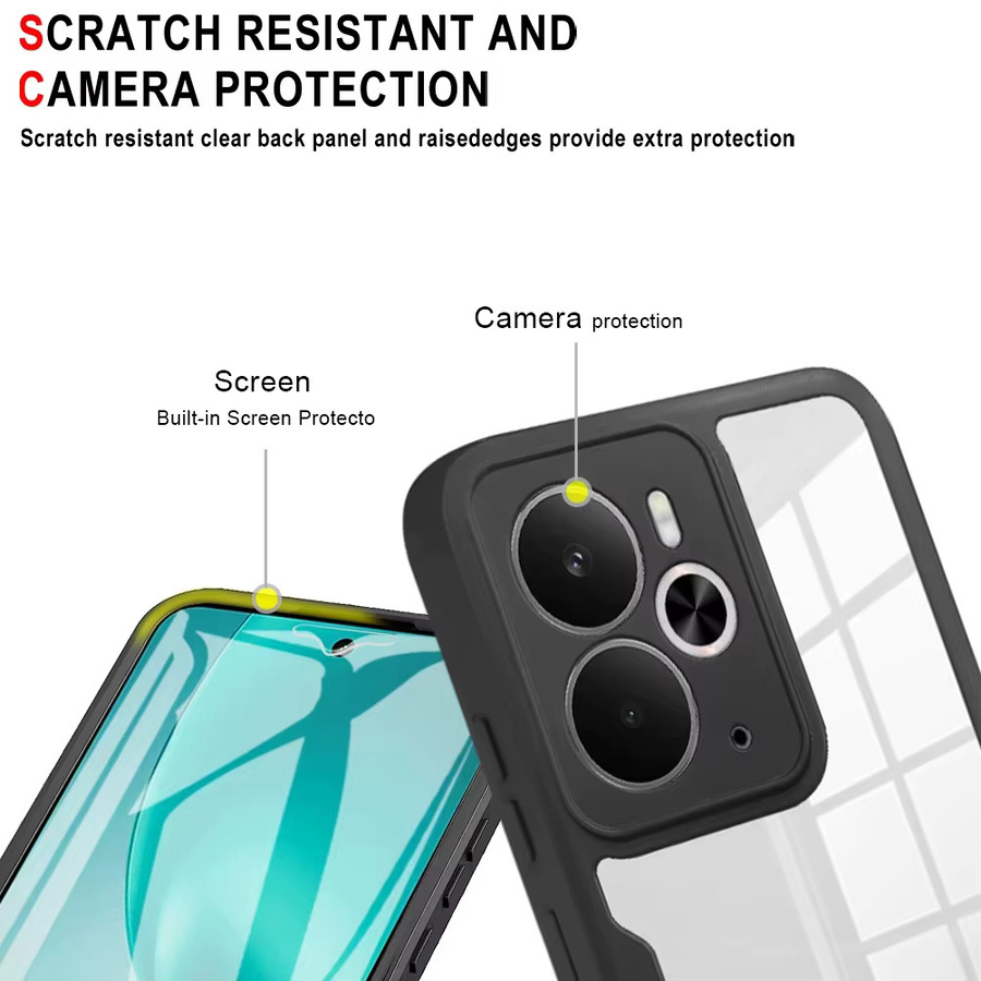 360-Grad-Ganzkörper-Displayschutzfolie und transparente, stoßfeste Handyhülle für Realme 14, Realme 15, Realme 14X und Realme 15 Pro + - Bild 5