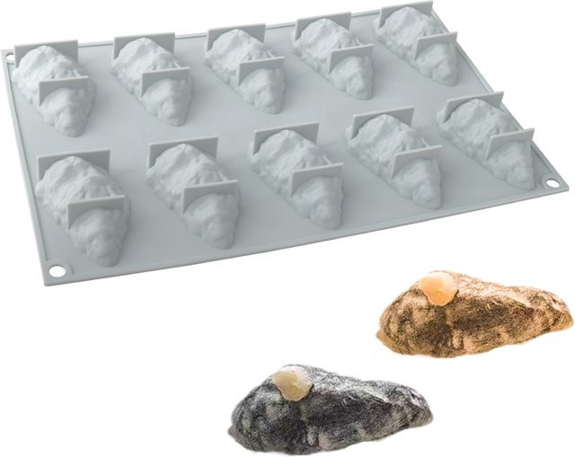 SHENHONG 10-Zellen-Schokoladenform im Oyster-Design aus lebensmittelechtem Silikon für Gebäck und Desserts - Bild 1