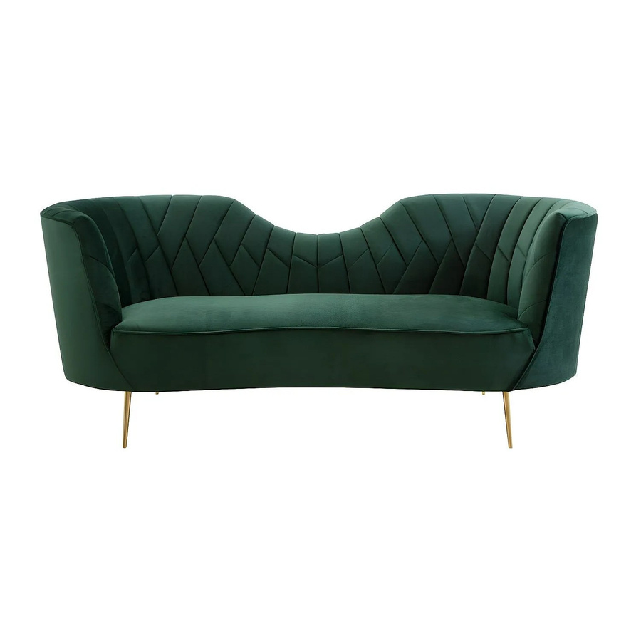 Vente-unique Sofa Adele in Tannengrün aus Samt mit Breite: 198 cm - Bild 2