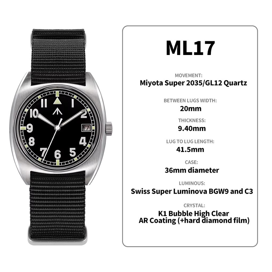 Militado Armbanduhr Edelstahl, Quarz, Schwarz, Unisex - Bild 2