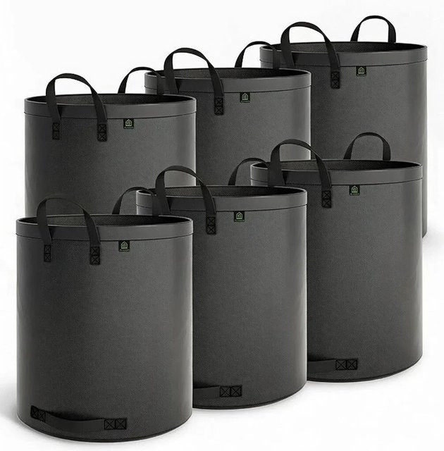 TTL GARDEN SUPER SOLID Gartensack 6er Set, 272 l, Schwarz, 200 g/qm, reißfeste Abfallsäcke für Laub und Gras - Bild 1