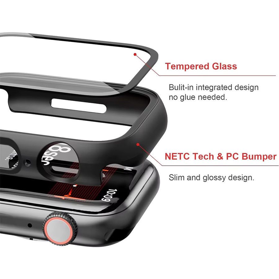 NYFundas Displayschutzfolie aus gehärtetem Glas für Apple Watch, transparent - Bild 3