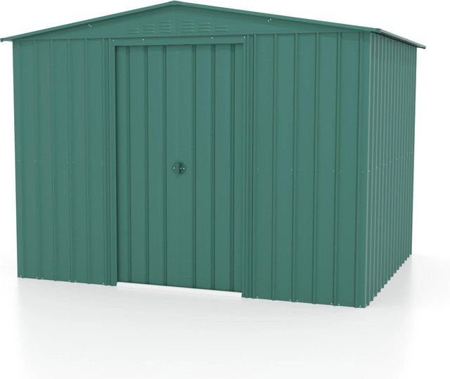 Globel Gerätehaus Tower 108 aus Stahl mit Satteldach in Jade, B/T: 296 x 225 x 237 cm - Bild 1