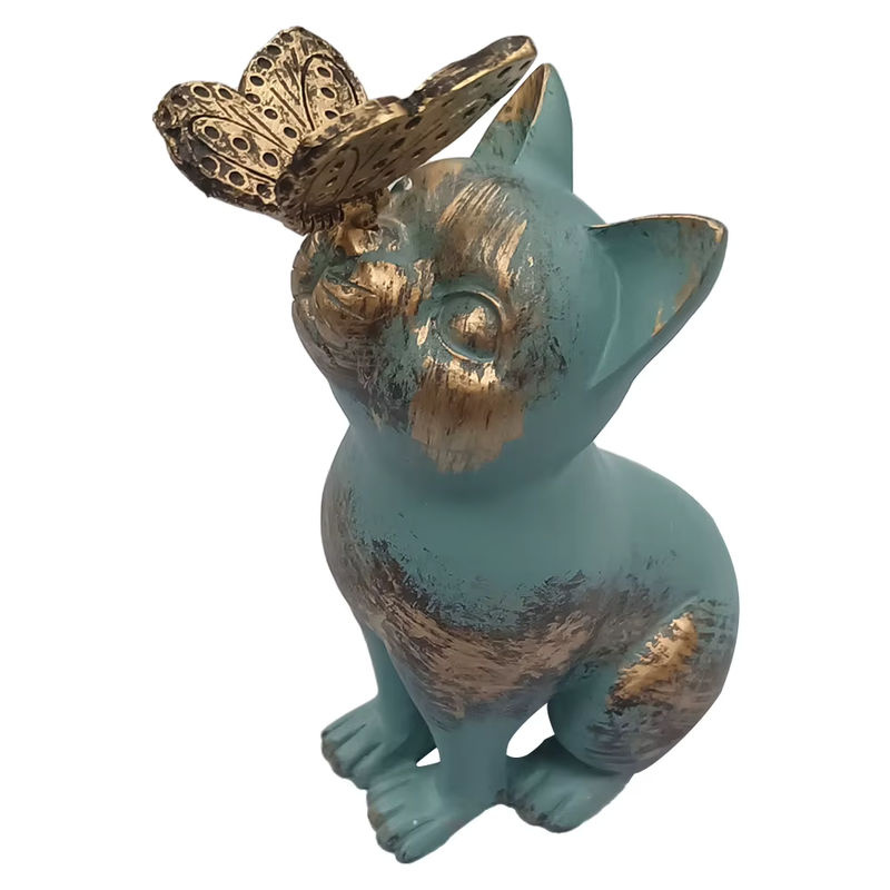 Shunmaii Kätzchen-Statue aus Kunstharz in Grau als dekorative Garten-Tierfigur für deinen Garten und Hof - Bild 5