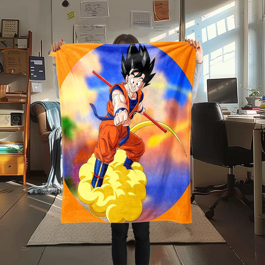 Son Goku Flanellndecke multicolor B/B: 80 cm, L: 120 cm - Bild 1