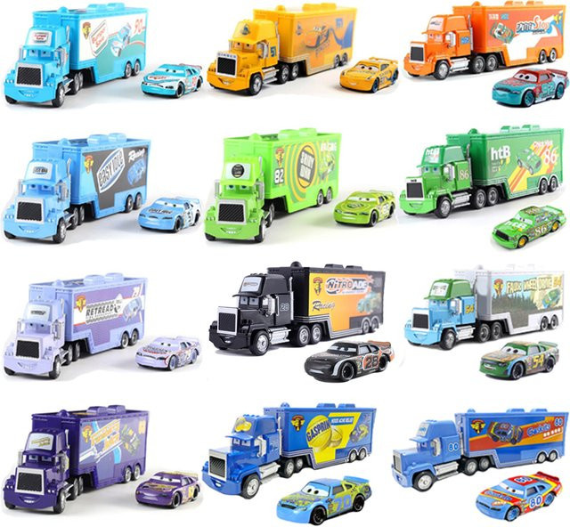 TAKARA TOMY Disney Lightning McQueen Nr. 79 Nr. 86, Container-LKW-Set, Modellautos aus Druckguss - Bild 1