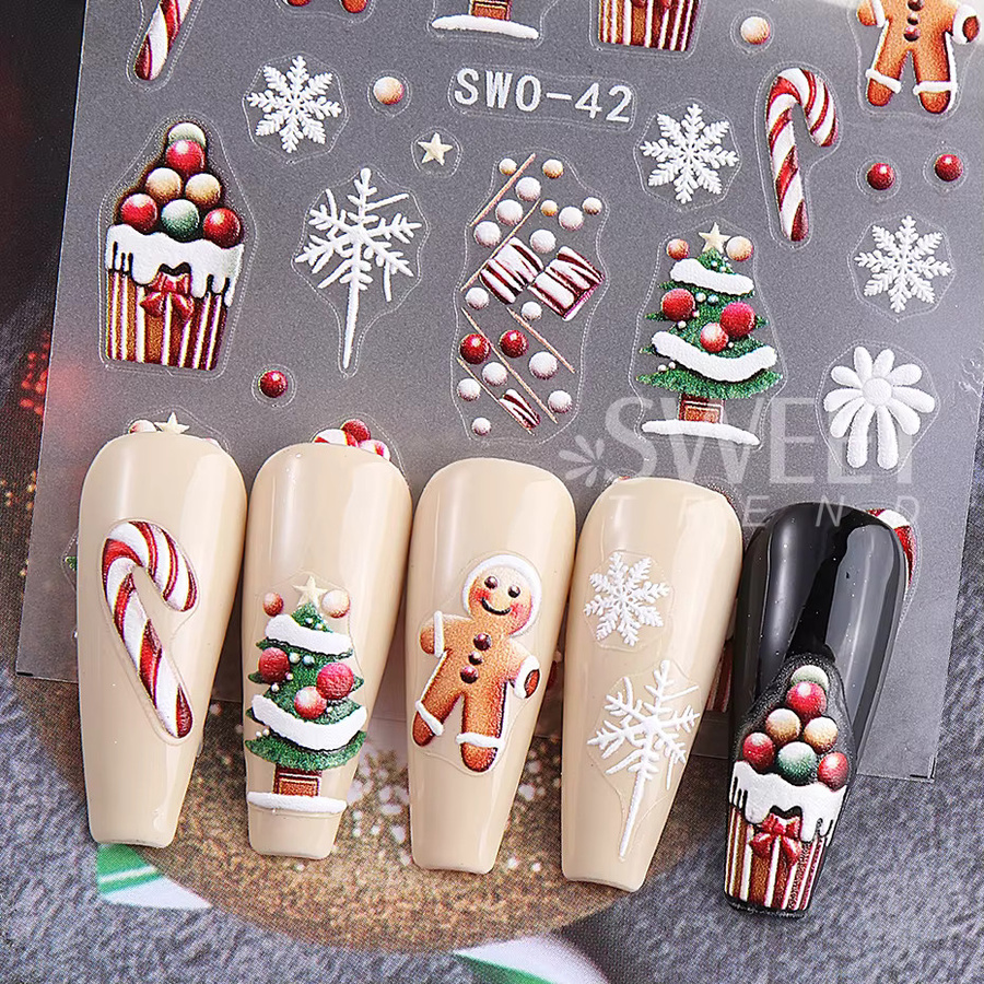 SWEET TREND Nagelaufkleber Weihnachten, 2/4 Stück, Glänzend - Bild 4