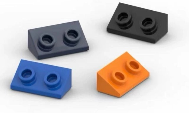 SixBricks Bausteine Spezielle Hang 1x2x2/3, 10-teiliges Set, Grau - Bild 1