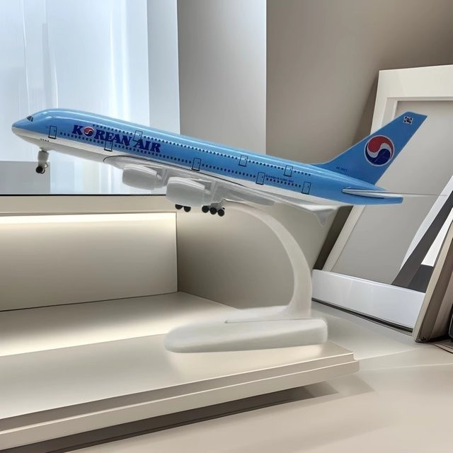 Korean Air Airbus 380 A380 Flugzeug Modell, Diecast, Metall, 20 cm - Bild 1