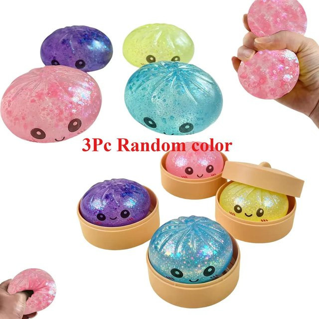 BC Pet Supplies Gedämpftes Brötchen Quetschspielzeug, mit Perlen und Glitzer, Weich Knetbar - Bild 1