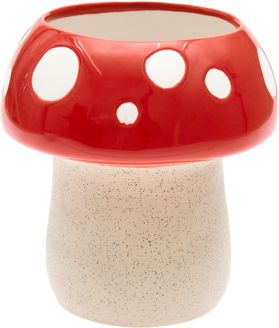 Rico Design Keramik Vase Fliegenpilz in Rot und Weiß aus Steingut, Höhe: 15,0 cm - Bild 1