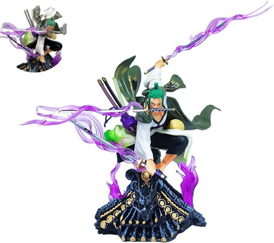 Bandai One Piece Roronoa Zoro Anime Action Figur aus PVC, mehrfarbig, Höhe: 22 cm - Bild 1
