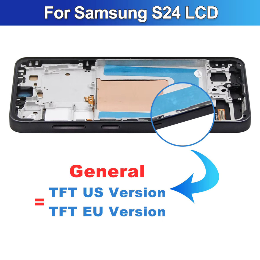 Samsung S24 SM-S9210 LCD Display Touch Screen mit Rahmen Digitizer Ersatzbildschirm in Schwarz - Bild 3