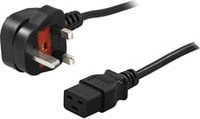 BlueWalker Netzkabel mit UK-Netzstecker und C19 Anschluss in Schwarz - Bild 1
