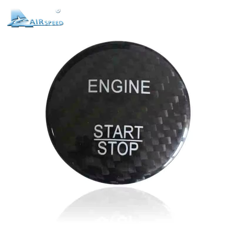 AIRSPEED Carbon Fiber Start-Knopf Abdeckung für Mercedes Benz C-Klasse W205 W176 W246 C117 GLC X253 AMG ML GLE in Schwarz - Bild 2