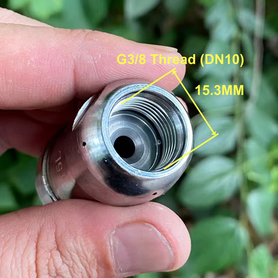 Hochdruck-Rotations-Kanalreinigungsdüse mit G3/8 Gewinde und Pagoden-Design in Silber, Wasserausstoß 10-30L/Min - Bild 4