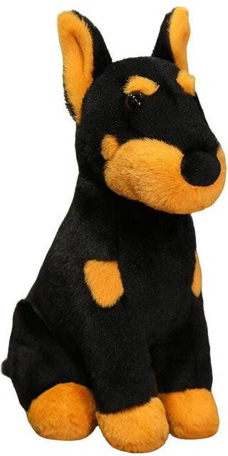 Dobermann-Welpenpuppe, Plüschtier, schwarz, 45cm - Bild 1