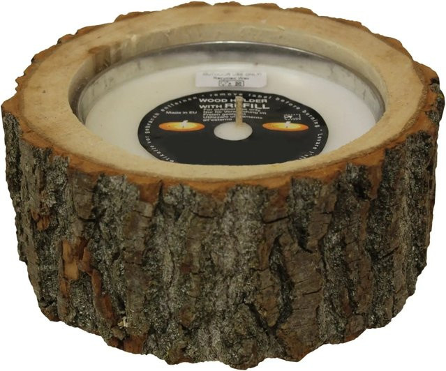 Sunny Garden Holz-Baumscheibe mit Kerze in Braun, Durchmesser: 16 cm, Höhe: 7,5 cm - Bild 1