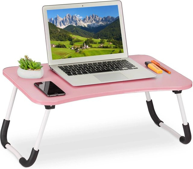 Relaxdays Klappbarer Laptoptisch in Pink aus MDF und Eisen, B/T/H: 63 x 40 x 26 cm - Bild 1