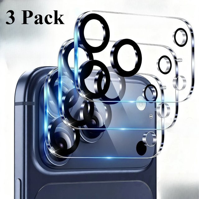 3er-Pack Transparentes Gehärtetes Glas für Apple iPhone 17 Pro Max, iPhone 17 Pro und iPhone 17 Air als Kamera-Objektivschutz mit 9H Härtegrad - Bild 1