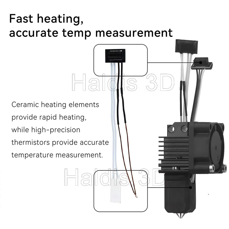 Bambu Lab Upgrade Hotend Kit mit Lüfter und gehärteter Stahldüse für P1P, P1S, X1 und X1C 3D Drucker in Schwarz - Bild 5
