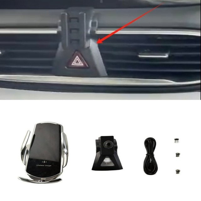 Drahtlose 15W Schnelllade Auto-Halterung mit automatischer Klemmung für Hyundai Santa Fe MK4 (2019-2023), Schwarz - Bild 1