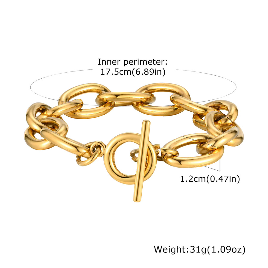Meaeguet Gliederkettenarmband, Edelstahl, vergoldet, Damen - Bild 2