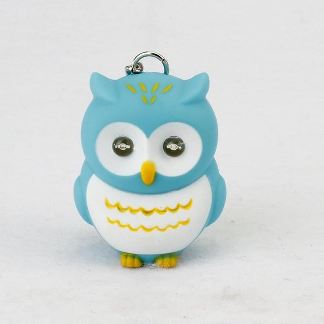 Schlüsselanhänger Eule, LED Taschenlampe, himmelblau, Unisex - Bild 1