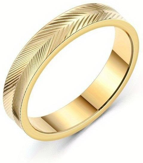 GDMN jewelry Ring, Titan, Gold, Wellenmuster, Federform, Damen - Bild 1