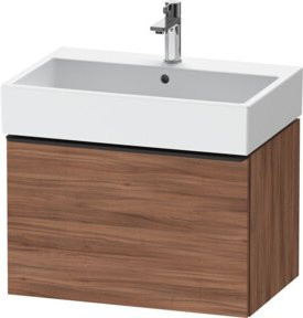 Duravit Waschtischunterschrank D-Neo wandhängend in Weiß und Nussbaum Natur mit einer Auszug, Breite: 68,4 cm, Tiefe: 44,2 cm - Bild 1
