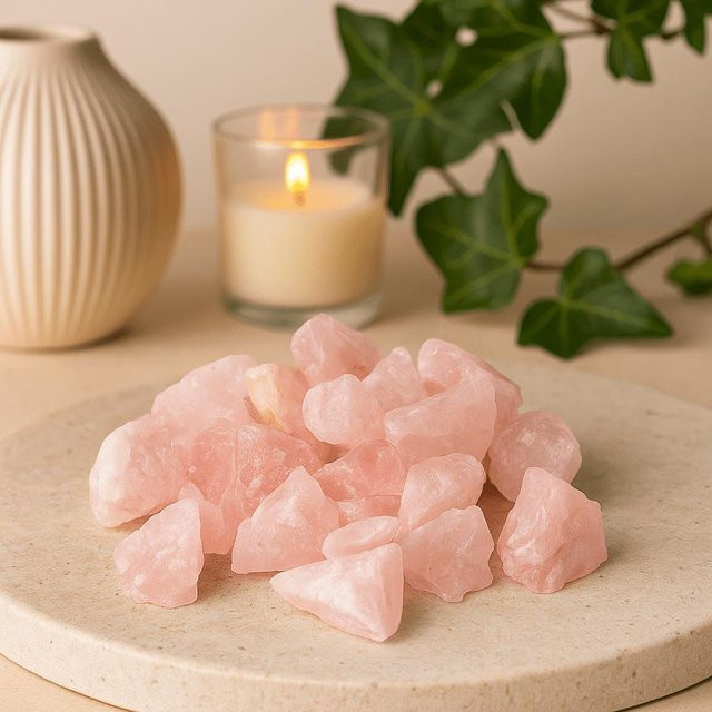 SHAMTAM Rosenquarz Rohkristalle in Rosa, 500g - Bild 1