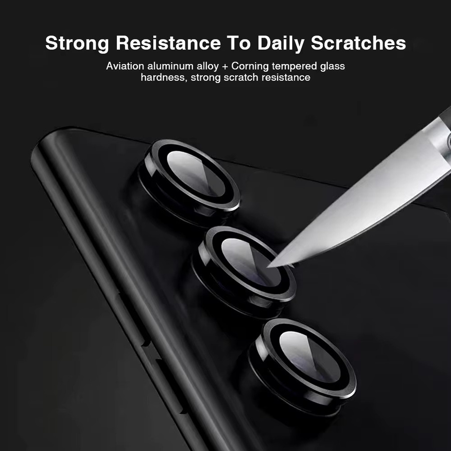 Metallring-Rückkamera-Schutz für Samsung Galaxy A57 A37 A55 A35 A25 A15 A54 A34 A14 HD-Objektivglas Zubehör in Schwarz - Bild 2