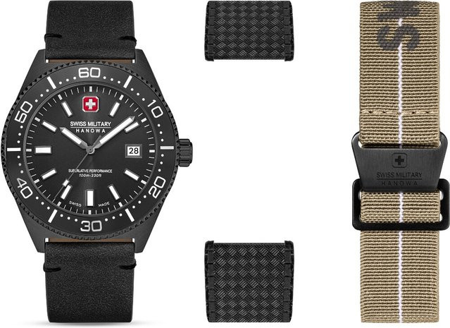Swiss Military Hanowa Herrenuhr Nomad Set, Quarz, Edelstahl, 43 mm, 10 ATM - Bild 1