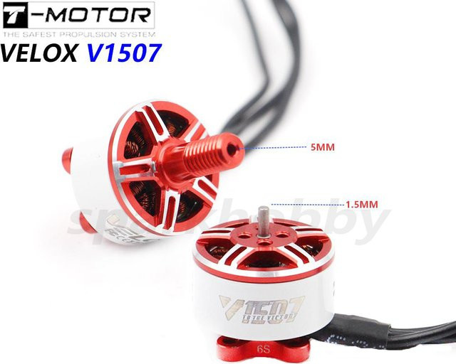 T-motor VELOX V1507 High Thrust FPV Motor für 3 Zoll Drohnen, 4S/6S, Rot, 1,5mm/5mm Welle - Bild 1
