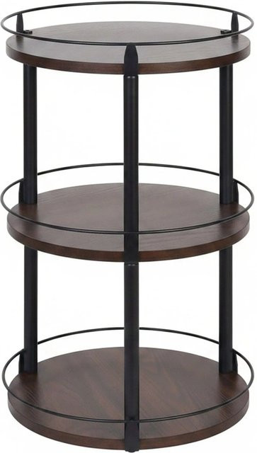 Relaxdays Gewürzregal aus MDF und Stahl, drehbar, Dunkelbraun und Schwarz, B: 45 cm, T: 26 cm - Bild 1