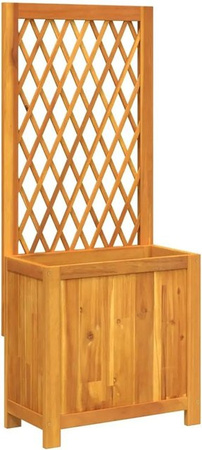 vidaXL Pflanzkübel mit Rankgitter aus Akazien-Massivholz in Braun, B/T/H: 55 x 29,5 x 132 cm