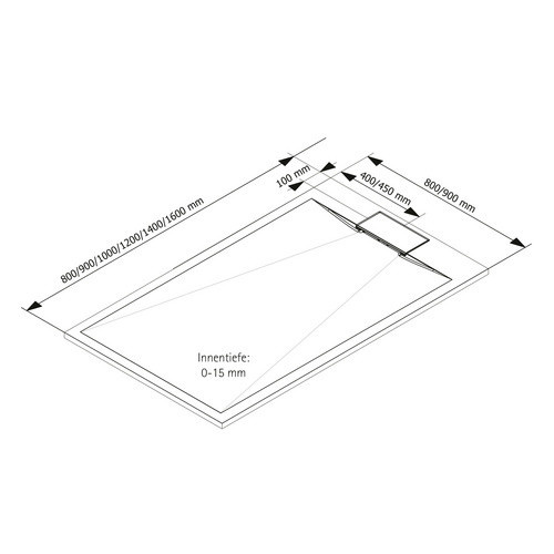 Schulte Duschwanne ExpressPlus DWM-Tec aus Mineralguss, rechteckig, Weiß, B/T: 160 x 80 cm - Bild 2