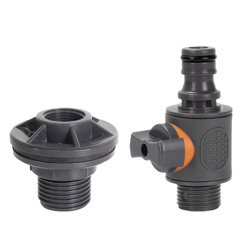 YC Direct 2er-Set PVC Wasserfass-Adapter mit Ventil für IBC-Wassertanks und Regenwassersammler mit Außengewinde und Schnellmontage - Bild 3