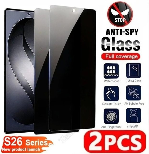 2 Stück Anti-Spy Displayschutzfolie aus gehärtetem Glas für Samsung Galaxy S26 S25 S24 S23 S22 S21 Ultra Plus FE Edge mit vollständiger Abdeckung - Bild 1