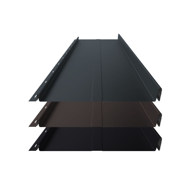 ThyssenKrupp Stehfalz Panel Retro 25 Dach und Wand aus Stahl in Schwarz, Breite: 34,0 cm, Stärke: 0,50 mm - Bild 1