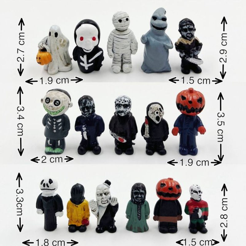 16er Set Bandai Horrorfilm Figuren aus Kunststoff, Mehrfarbig, Halloween Sammelfiguren - Bild 1