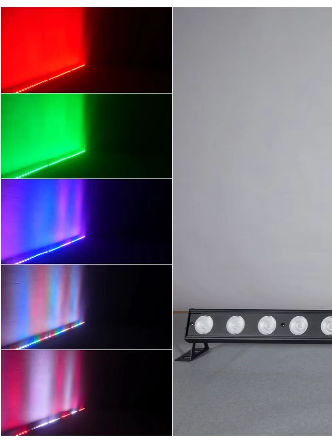 2 Stück HYULIGHTS RGBW 4-in-1 LED-Wallwasher-Leuchten mit 200W, 18 Pixeln und 18-Zonen-Steuerung für professionelle DJ-Bar und Bühnenbeleuchtung in Schwarz - Bild 5