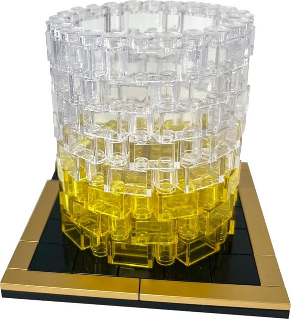 GOBRICKS Whisky-Glas-Baustein-Set, Nachbildung eines Glases mit vergoldetem Untersetzer, Heimdekoration, Ziegelspielzeug für Erwachsene - Bild 1