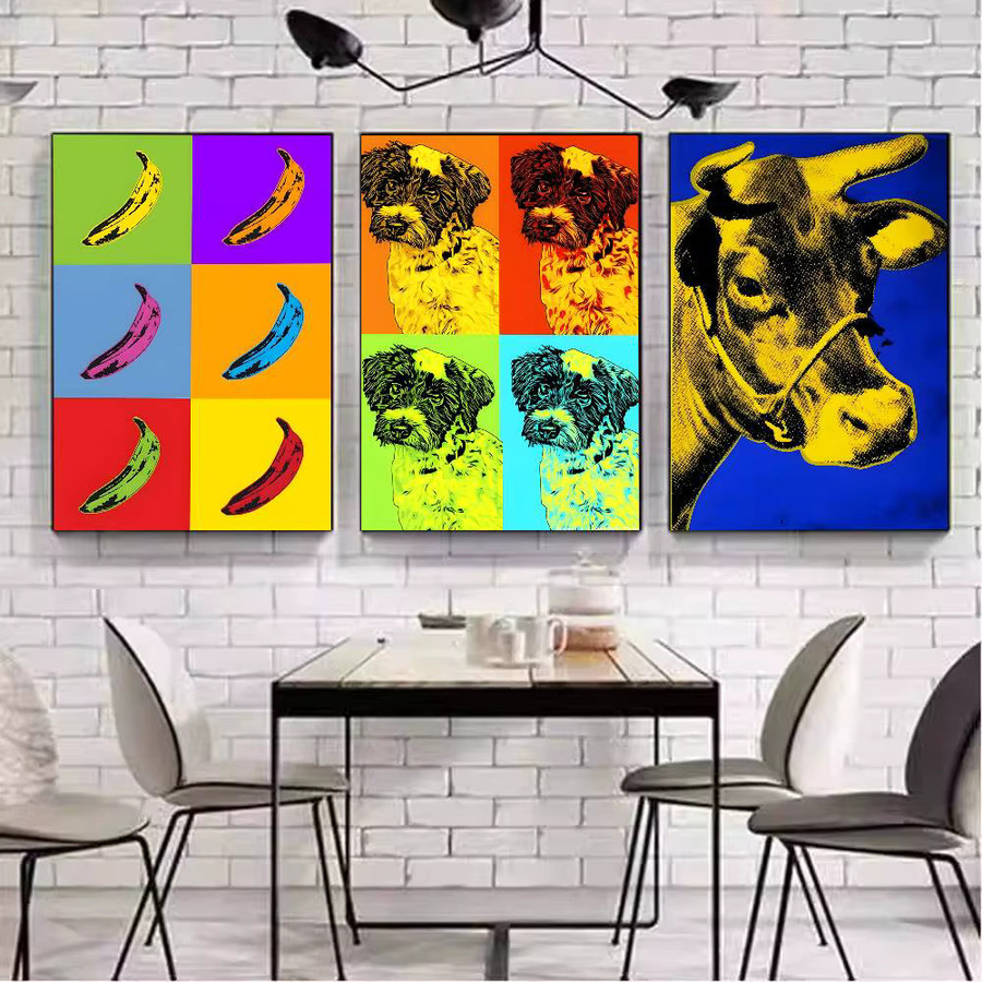 Trendy Art Andy Warhol Poster Leinwand Malerei in Mehrfarbig, Modernes Abstract Wandbild für Wohnzimmer und Schlafzimmer, B/H: 20 x 20 cm - Bild 3