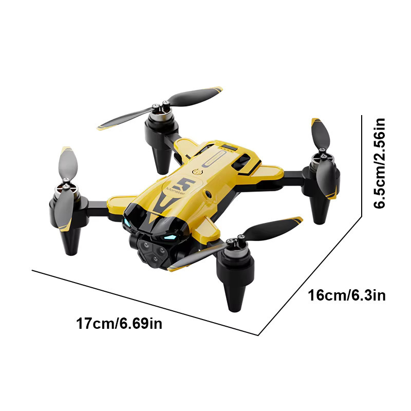 CONUSEA M5 Drohne Professional 8K mit drei Kameras, Hindernisvermeidung, optischer Flusspositionierung und bürstenlosem Motor in Gelb - Bild 6