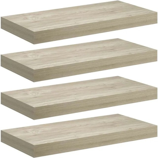 vidaXL Schwebende Wandregale 4er Set Eichefarben B: 50 cm, T: 23 cm, H: 3,8 cm - Bild 1